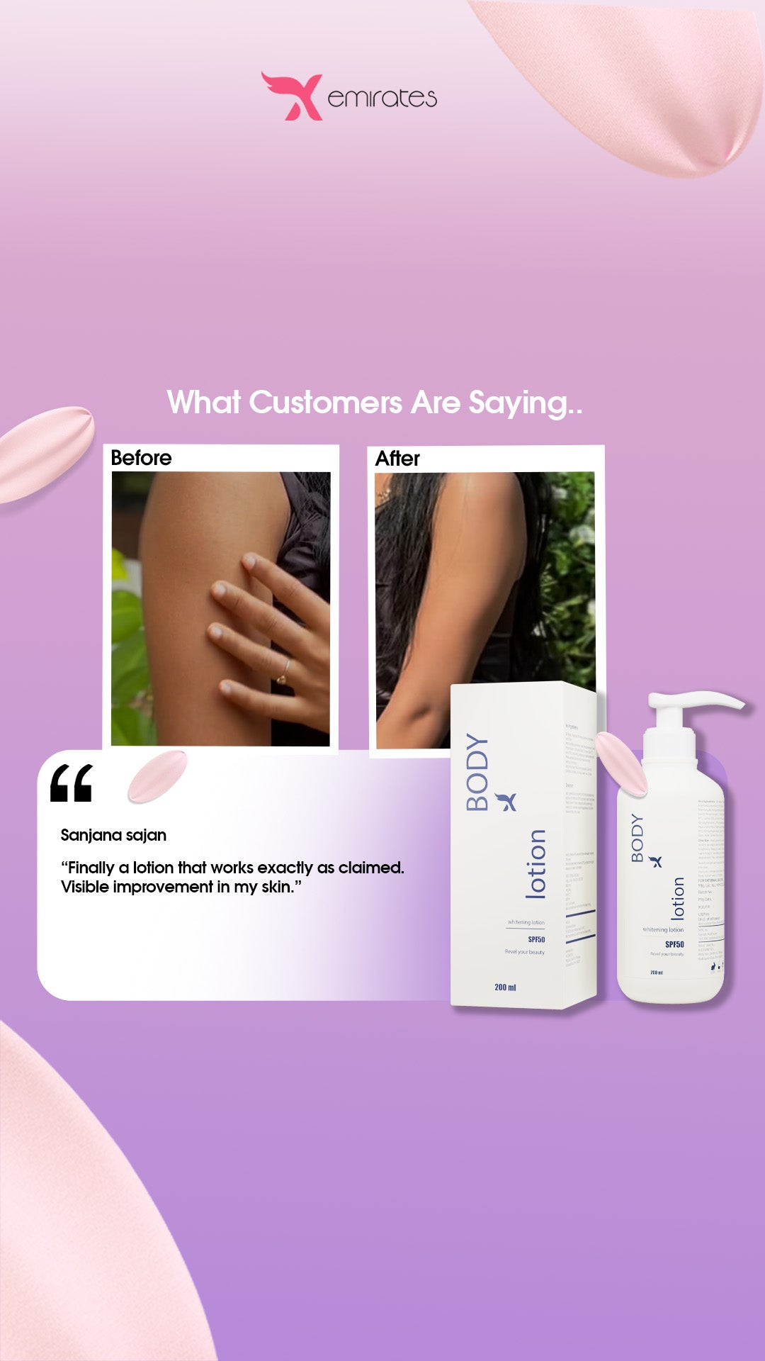 CreamxEmirates Body Lotion SPF 50 – Daily Protection & Skin Brightening