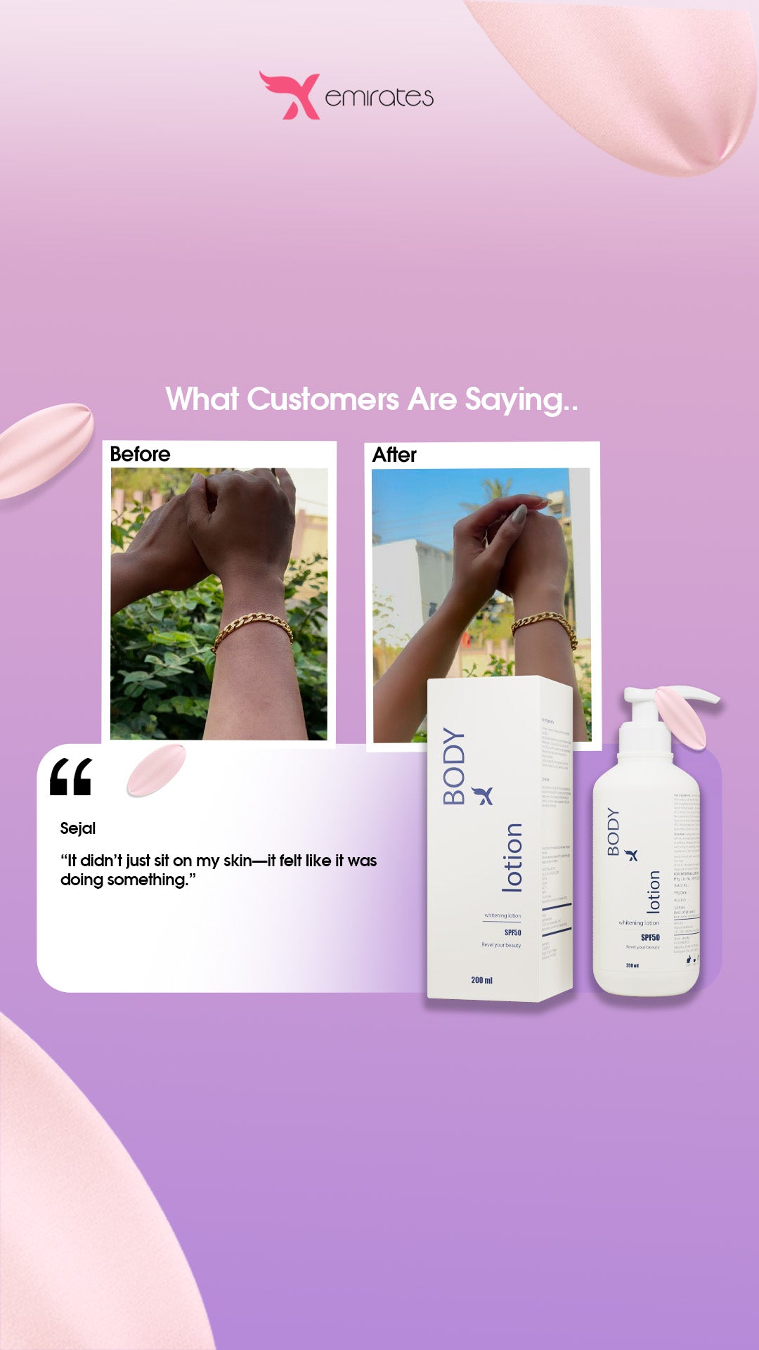 CreamxEmirates Body Lotion SPF 50 – Daily Protection & Skin Brightening