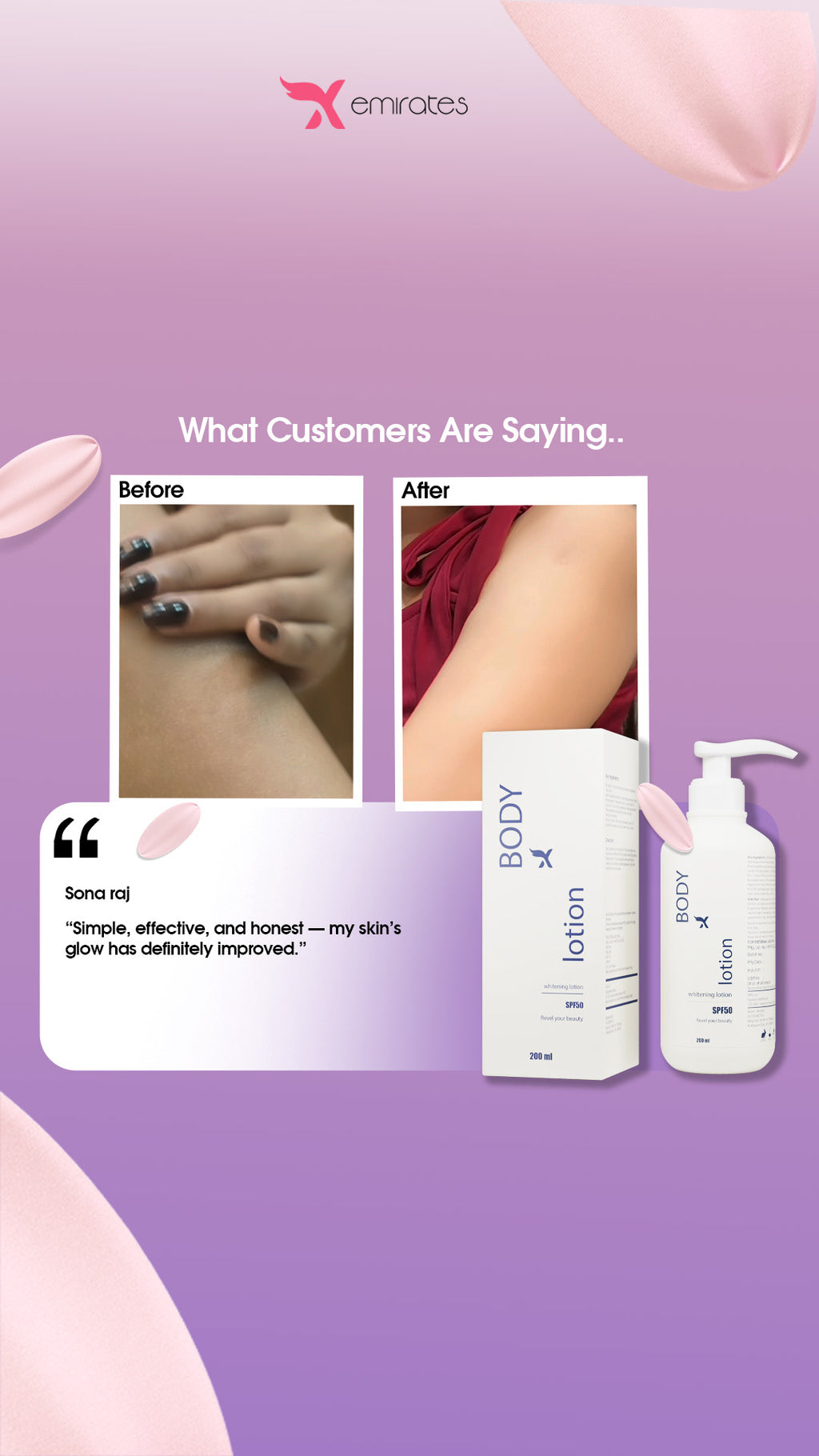 CreamxEmirates Body Lotion SPF 50 – Daily Protection & Skin Brightening