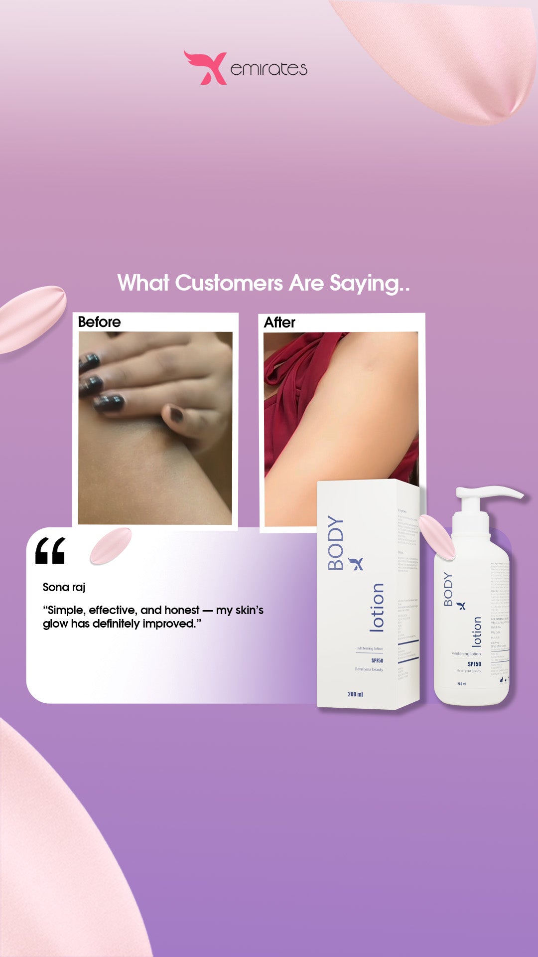 CreamxEmirates Body Lotion SPF 50 – Daily Protection & Skin Brightening