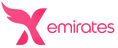 Emirates logo with pink wings on a white background