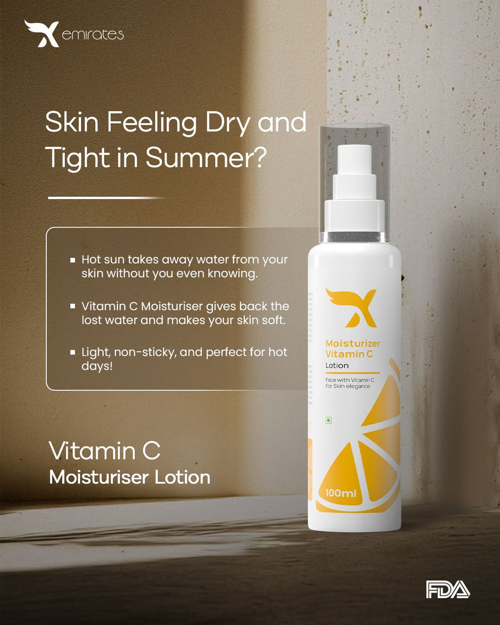 CreamxEmirates Vitamin C Moisturizer Lotion – Brightening & Deep Hydration Care