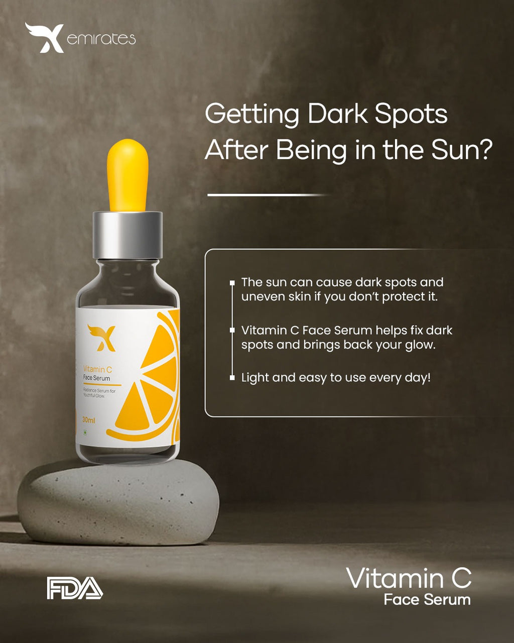 Xemirates Vitamin C Face Serum | Brightening & Dark Spot Care (30ml)